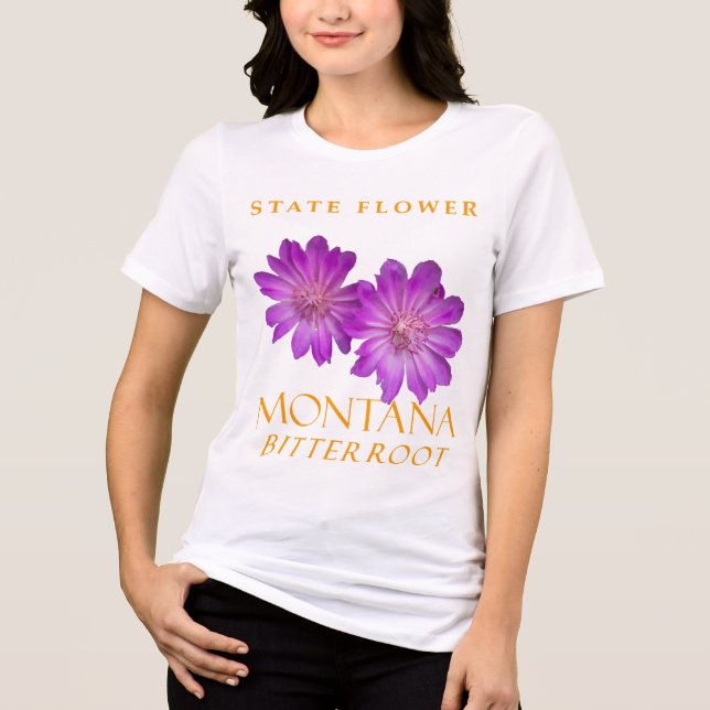 Camiseta Triblenda Territorio de Montana Flor El Bitterroot (Anverso)