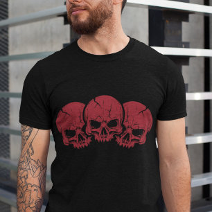 Camiseta Triblenda Terror escarlata: Triple cráneo