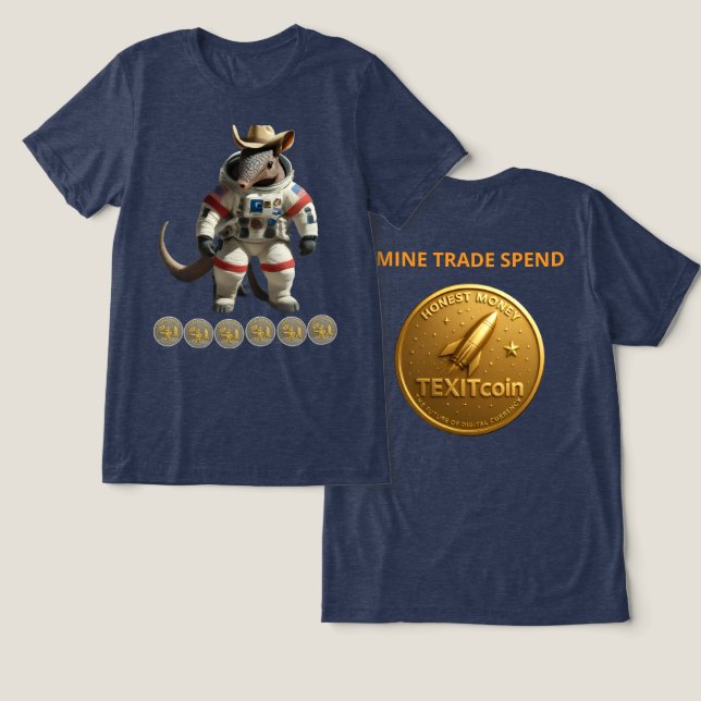 Camiseta Triblenda TexitCoin Gold Coin Back And Armadillo Front (Diseño Anverso y Reverso)