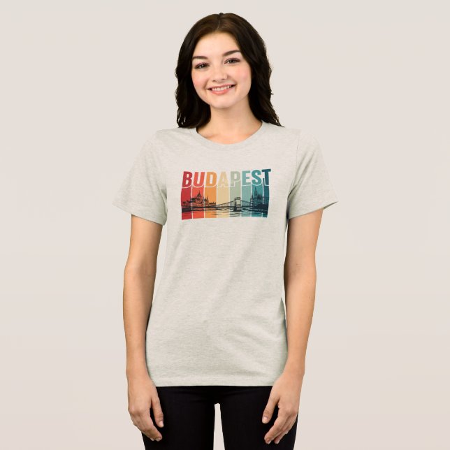 Camiseta Triblenda Texto de Budapest con horizonte (Anverso Completo )