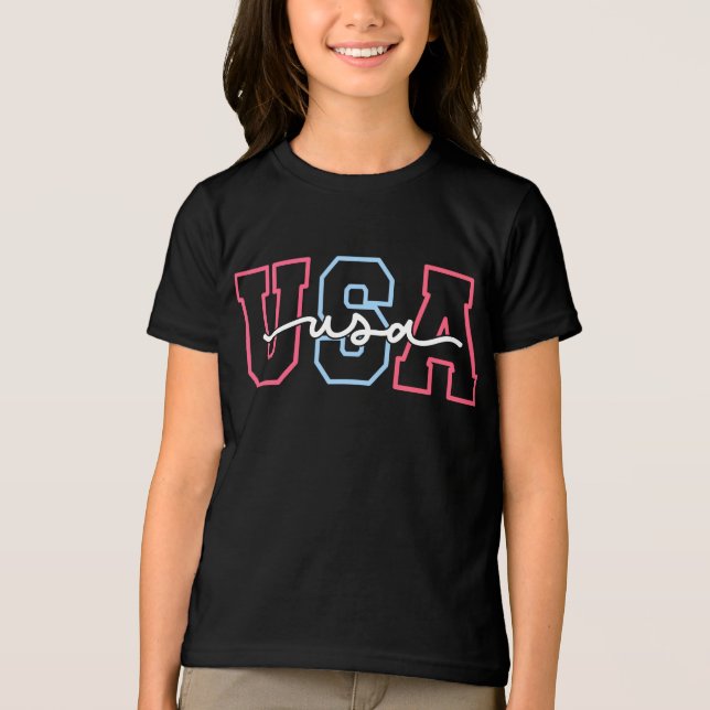 Camiseta Triblenda Texto De Estados Unidos 4 De Julio Diseño-62118 (Anverso)