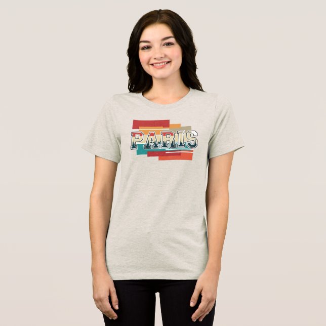 Camiseta Triblenda Texto de París con horizonte (Anverso Completo )