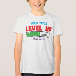 Camiseta Triblenda texto de subir de nivel con progreso de carga verd