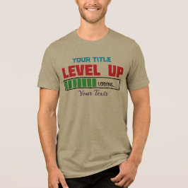 Camiseta Triblenda texto de subir de nivel con progreso de carga verd