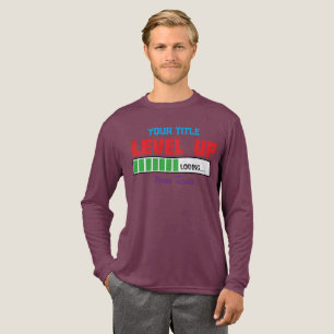 Camiseta Triblenda texto de subir de nivel con progreso de carga verd