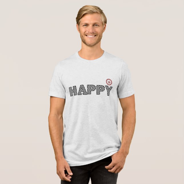 Camiseta Triblenda Texto feliz (Anverso Completa)