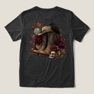 Camiseta Triblenda Texto personalizado Boho oscuro floral gótico occi