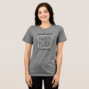 Camiseta Triblenda Texto Personalizado Marca tu Código QR Negocio