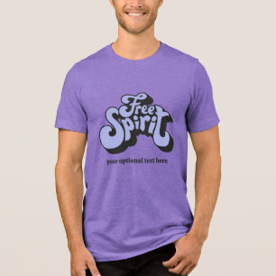 Camiseta Triblenda Texto personalizado Retro "Espíritu libre"