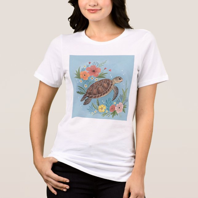 Camiseta Triblenda The illustration of a sea turtle (Anverso)