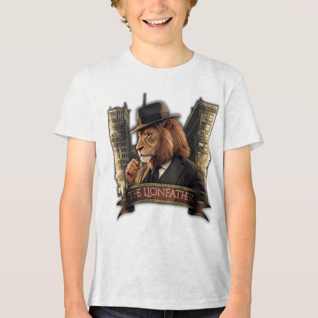 Camiseta Triblenda The Lionfather – Mafia Style Lion in Suit (Anverso)
