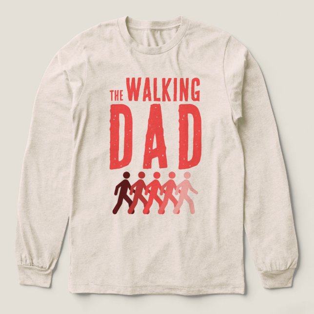 Camiseta Triblenda The Walking Dad in Coral Red  (Diseño traserp)