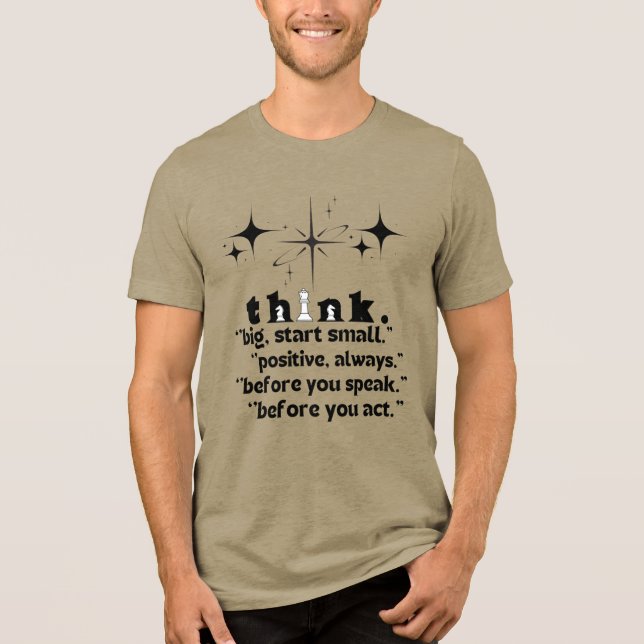 Camiseta Triblenda Think Big Start Small Positive Quote Motive Tee (Anverso)