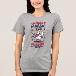 Camiseta Triblenda Thomas Massie Presidente 2028 Julio 4 Ganso Libert