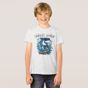 Camiseta Triblenda Tiburón de skateboard - Guay Shark con gafas de so
