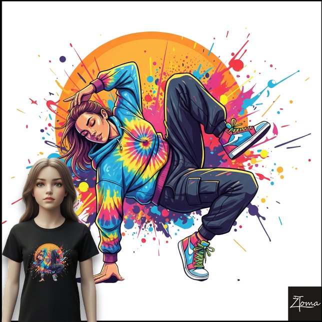 Camiseta Triblenda Tie-Dye Dancer Breakdance Paint Splatter Art (Subido por el creador)