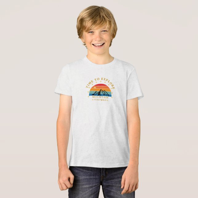 Camiseta Triblenda Tiempo de explorar la camiseta de montaña - Tee de (Anverso Completo)