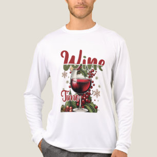 Camiseta Triblenda Tiempo festivo de vino de Navidad 