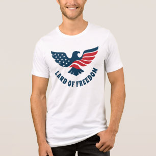 Camiseta Triblenda Tierra de libertad arte de águila en alza