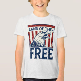 Camiseta Triblenda Tierra de libre - Gráfico de águila de los Estados