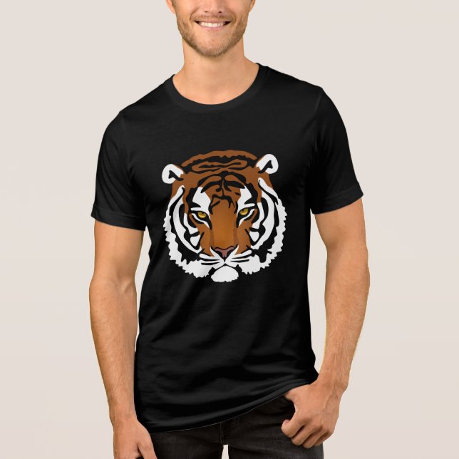 Camiseta Triblenda Tigre, gato salvaje en negro (Anverso)