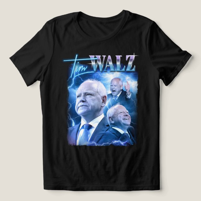 Camiseta Triblenda Tim Walz estilo retro 90 (Diseño delantero )