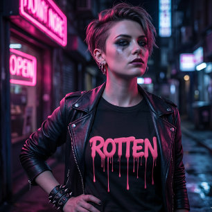 Camiseta Triblenda Tipografía de fuente ROTTEN Drip