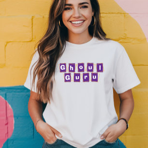 Camiseta Triblenda Tipografía de Ghoul Guru naranja halloween