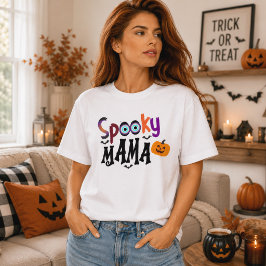 Camiseta Triblenda Tipografía de Halloween de Calabaza Ojo de Mama Es