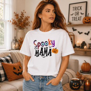 Camiseta Triblenda Tipografía de Halloween de Calabaza Ojo de Mama Es