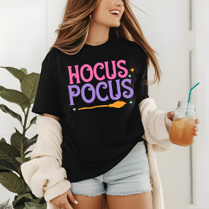 Camiseta Triblenda Tipografía de Halloween rosa púrpura de Hocus Pocu