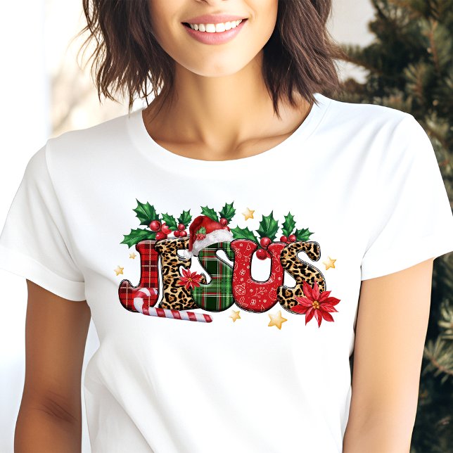 Camiseta Triblenda Tipografía de Jesús Fe Cristiana Navidad (Subido por el creador)