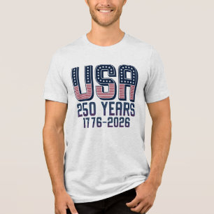 Camiseta Triblenda Tipografía de la Bandera Semiquincentenario de EE.