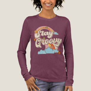 Camiseta Triblenda Tipografía de las flores de arcoiris retro de Stay