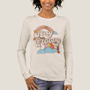 Camiseta Triblenda Tipografía de las flores de arcoiris retro de Stay