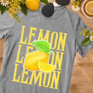 Camiseta Triblenda Tipografía de limón de moda Amarillo Cítrico
