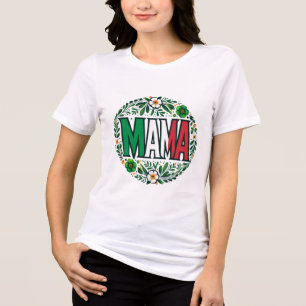 Camiseta Triblenda Tipografía de MAMA con bandera italiana y lucha fl