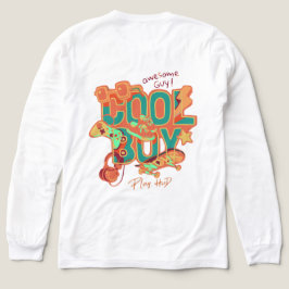Camiseta Triblenda Tipografía de niño Guay con algunos íconos de hobb