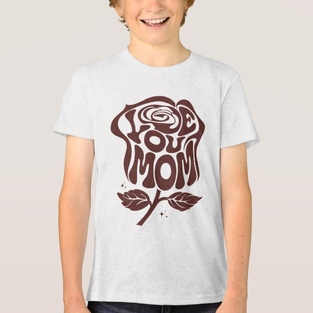 Camiseta Triblenda Tipografía de Rosa Ama a Mamá (Anverso)