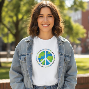 Camiseta Triblenda Tipografía del globo de signos de paz