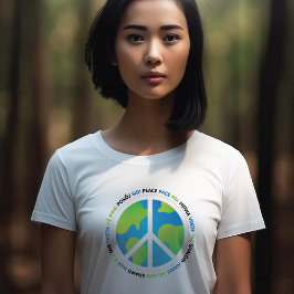 Camiseta Triblenda Tipografía del globo de signos de paz
