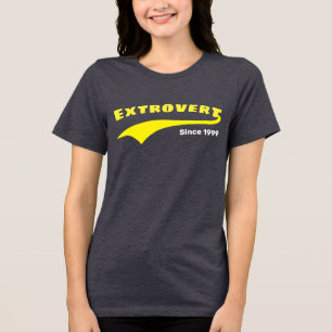 Camiseta Triblenda Tipografía extrovertida amarilla Fecha Personaliza