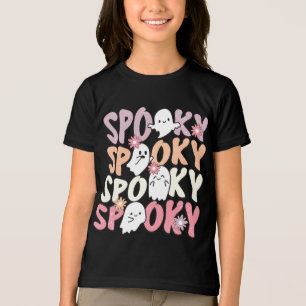 Camiseta Triblenda Típografía fantasma de Halloween repetida