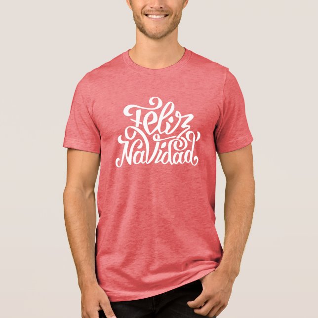 Camiseta Triblenda Tipografía Feliz Navidad | Vacaciones (Anverso)