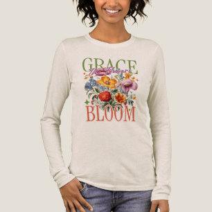 Camiseta Triblenda Tipografía floral Grace in Bloom