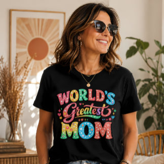 Camiseta Triblenda Tipografía floral retro de la mejor mamá del mundo