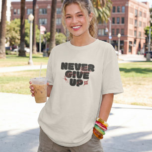 Camiseta Triblenda Tipografía Inspiradora Nunca te Rindas