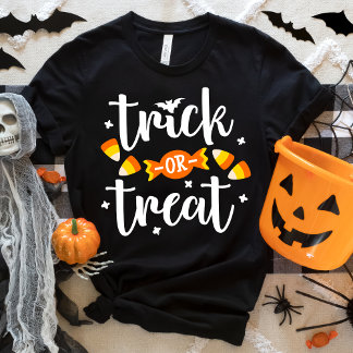 Camiseta Triblenda Tipografía manuscrita de Halloween Trick or Treat