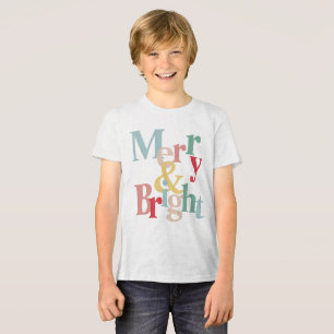 Camiseta Triblenda Tipografía moderna Merry y brillante
