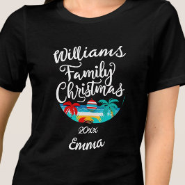 Camiseta Triblenda Tipología familiar de Navidades de playa tropicale